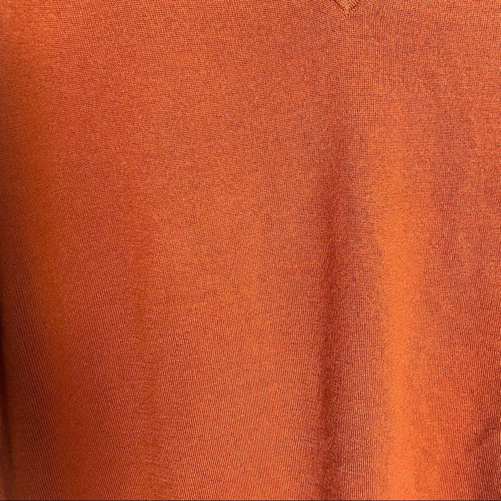 J. Crew Brown V-Neck Merino Wool Blend Long Sleeve Shirt Size XXL - Picture 8 of 9